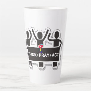 Taza De Café Latte Taza Think+Pray+Act Latte