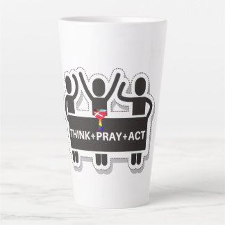 Taza De Café Latte Taza Think+Pray+Act Latte
