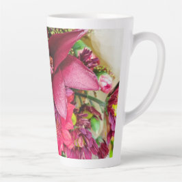 Taza De Café Latte tazón de lata floral alto