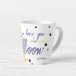 Taza De Café Latte Te amo a la luna y atrás