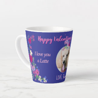 Taza De Café Latte Te amo a un Personalizado latte Valentín de gato