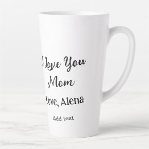 Taza De Café Latte Te amo el día de mamá elegante agregar texto de fo