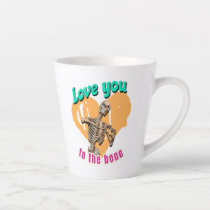 Taza De Café Latte Te Amo Hasta el Tuétano Humor de Esqueleto