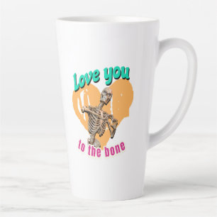 Taza De Café Latte Te Amo Hasta el Tuétano Humor de Esqueleto