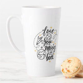 Taza De Café Latte TE AMO LA LUNA Y LA ESPALDA LATTE Mug