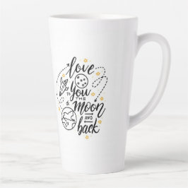Taza De Café Latte TE AMO LA LUNA Y LA ESPALDA LATTE Mug