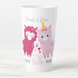 Taza De Café Latte Te Amo Llots Llama Personalizado Gigante De Ella