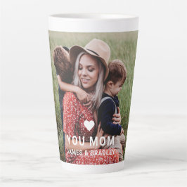 Taza De Café Latte Te Amo Mamá Regalo de Foto Personalizada Día de la