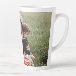 Taza De Café Latte Te Amo Mamá Regalo de Foto Personalizada Día de la