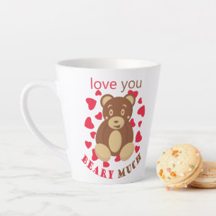 Taza De Café Latte Te amo mucho en el Día de San Valentín