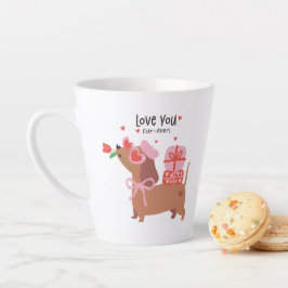 Taza De Café Latte Te amo Perro francés de Dachshund, cuatro veces ad