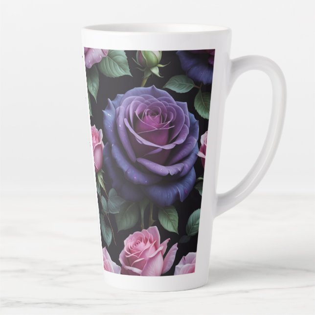 Taza De Café Latte Te Amo Rosas (Derecha)