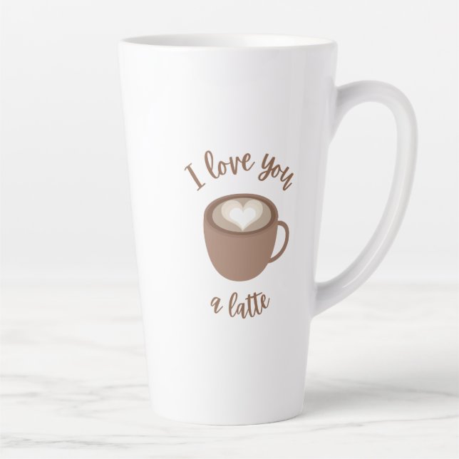 Taza De Café Latte Te amo una peluca de lata (Derecha)