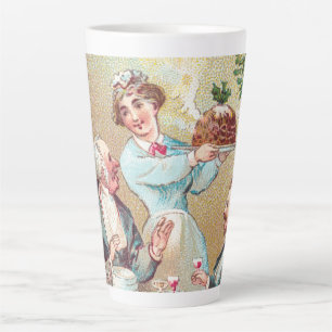 Taza De Café Latte Te deseamos una Feliz Navidad - Tarjeta Vintage