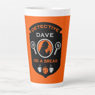 Taza De Café Latte Té Gracioso Y Café Con Tema Detective