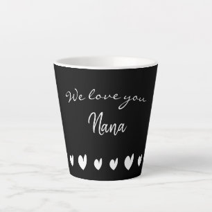 Taza De Café Latte Te queremos Nana Heart Latte Mug