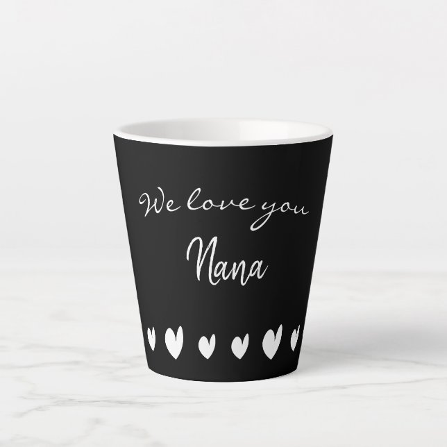 Taza De Café Latte Te queremos Nana Heart Latte Mug (Anverso)