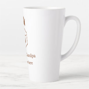 Taza De Café Latte Te quiero abuelo corona agregar nombre detalles ma