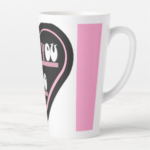 Taza De Café Latte Te quiero con el diseño de la cinta color rosa