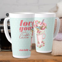 Te quiero un dulce latte lindo retro