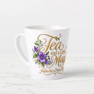 Taza De Café Latte Té y un poco de magia Fiesta del té de la bruja