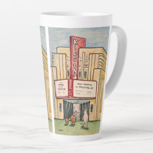 Taza De Café Latte Teatro Kiggins Vancouver WA (Ángulo derecho)