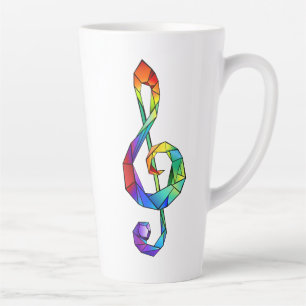 Taza De Café Latte Tecla musical arcoiris tremendo clef