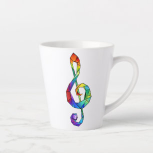 Taza De Café Latte Tecla musical arcoiris tremendo clef