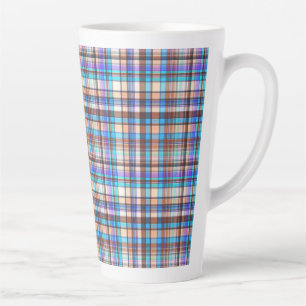 Taza De Café Latte Tela a cuadros estampado de cuadros Patrón-57688