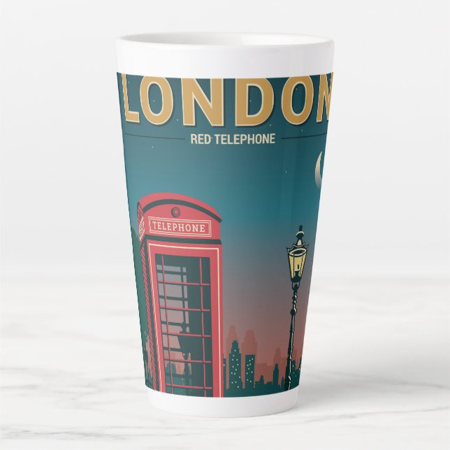 Taza De Café Latte Teléfono rojo de Londres (Anverso)