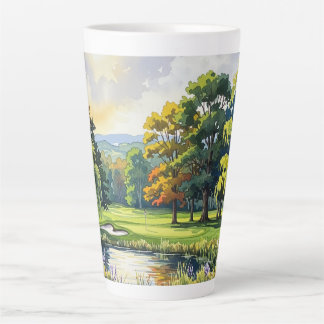 Taza De Café Latte Tema de Golf