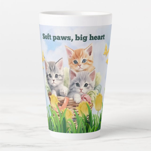 Taza De Café Latte Tema de Kitten Latte Mug (Anverso)