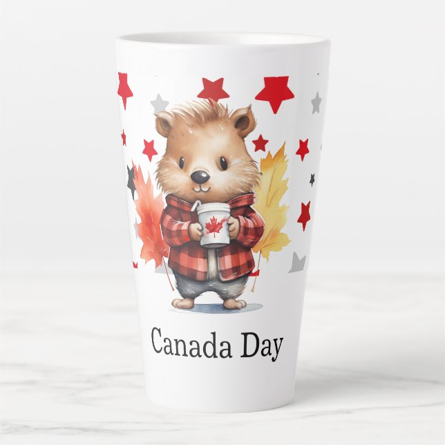 Taza De Café Latte Tema del Día de Canadá