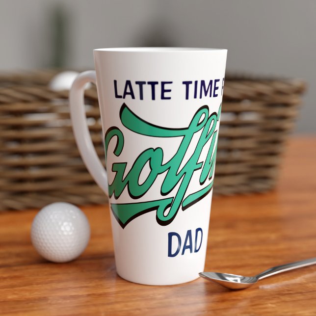Taza De Café Latte Tema del golf Gracioso Golfing Dad Big Latte Mug (A large latte mug for your Golfing Dad)