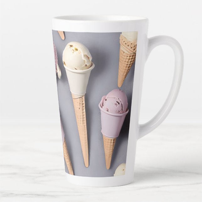 Taza De Café Latte Tema del helado Mug (Derecha)