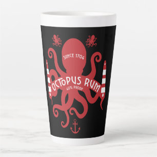 Taza De Café Latte Temática Del Mar Y Fantasía   Octopus  Nautical Mu