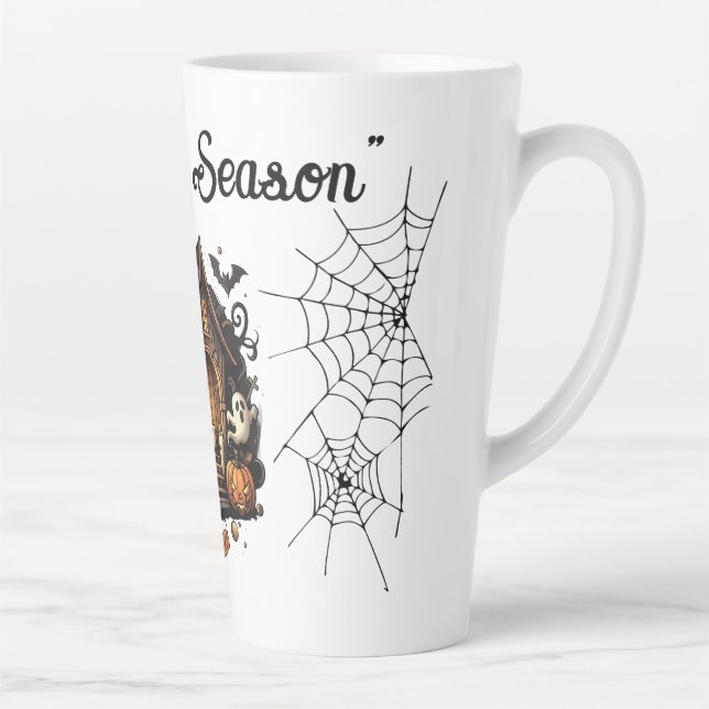 Taza De Café Latte Temblorosa temporada atormentada casa Halloween La (Derecha)