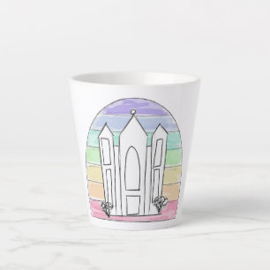 Taza De Café Latte Templo LDS Salt Lake City puesta de sol arcoíris m