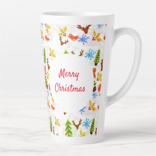 Taza De Café Latte Temporada de festividades por el patrón de los Nav