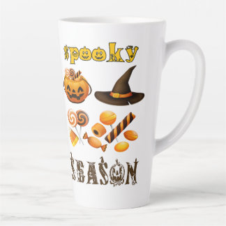 Taza De Café Latte temporada espeluznante Miniatura de la obra de art