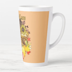 Taza De Café Latte Temporada feliz de cosecha - Calabazas de otoño