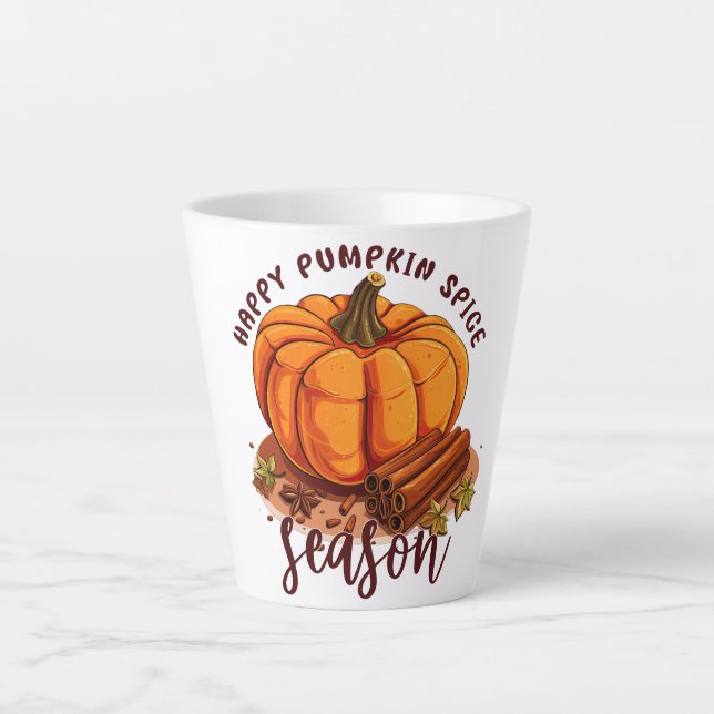 Taza De Café Latte Temporada feliz de especias de calabaza (Anverso)