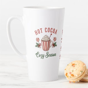 Taza De Café Latte Temporada personalizada de abrigos de cacao calien