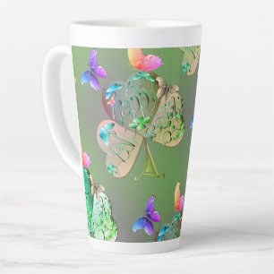 Taza De Café Latte "Ten un feliz St. Patrick's" Shamrock