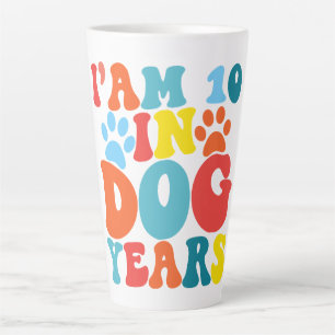 Taza De Café Latte Tengo 10 años en años de perro Cumpleaños 70 Groov