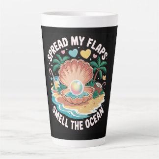 Taza De Café Latte Tentación Tropical Abre mis Alas, Huele el Océano
