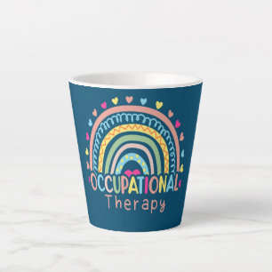 Taza De Café Latte Terapia Ocupacional Arcoíris OT Terapeuta Inspirar