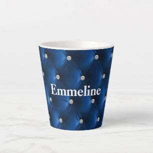 Taza De Café Latte Terciopelo de imitación azul cálido