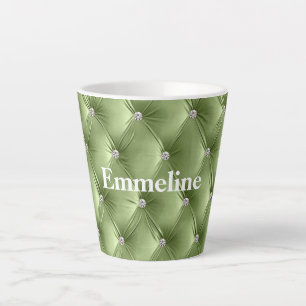 Taza De Café Latte Terciopelo de imitación verde suave y cálido