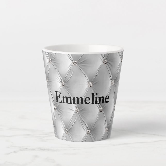 Taza De Café Latte Terciopelo Gris Faux Cálido (Anverso)